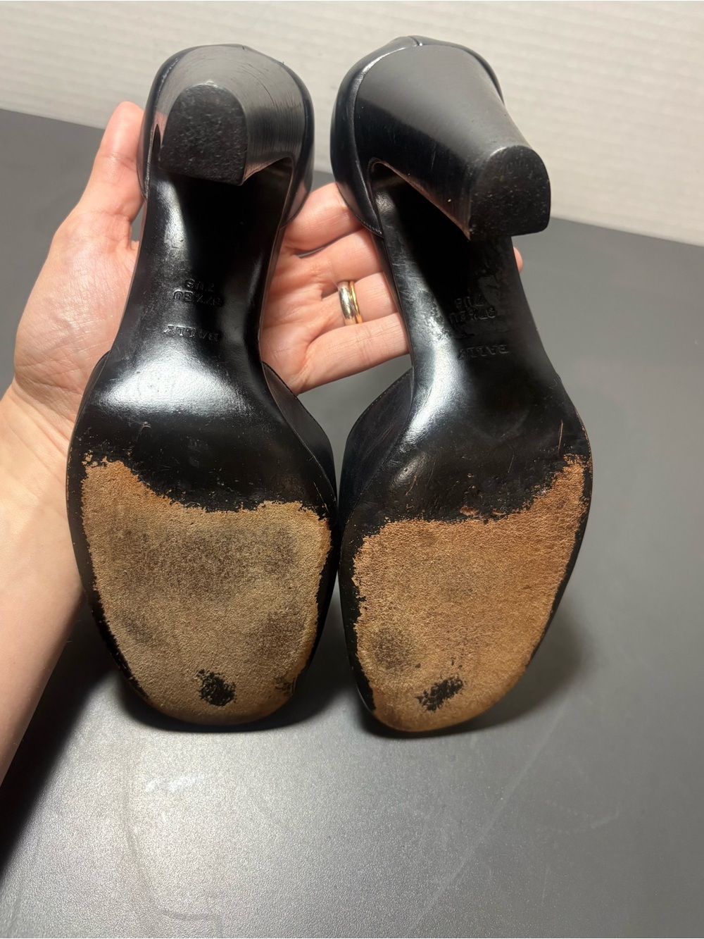 BALLY Black Leather Ankle-Strap Pumps - Picture 8 of 9